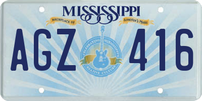 MS license plate AGZ416