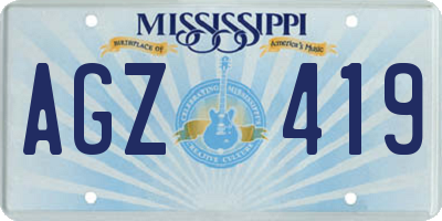 MS license plate AGZ419