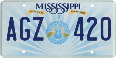 MS license plate AGZ420