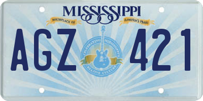 MS license plate AGZ421