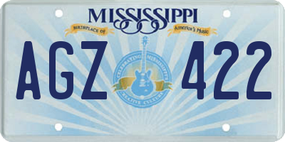 MS license plate AGZ422
