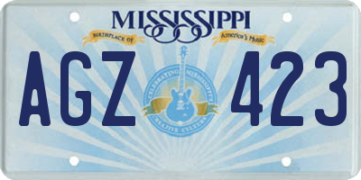 MS license plate AGZ423
