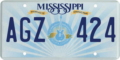 MS license plate AGZ424