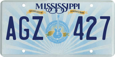 MS license plate AGZ427
