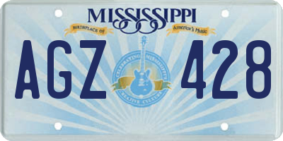 MS license plate AGZ428