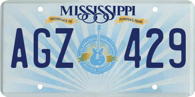 MS license plate AGZ429