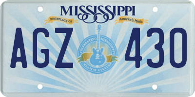 MS license plate AGZ430
