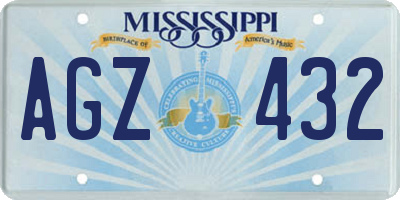 MS license plate AGZ432