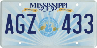 MS license plate AGZ433