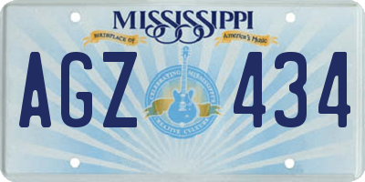 MS license plate AGZ434