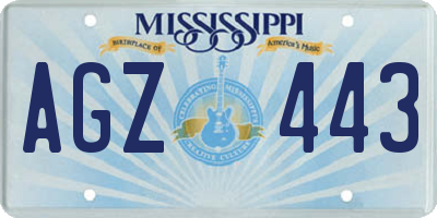 MS license plate AGZ443
