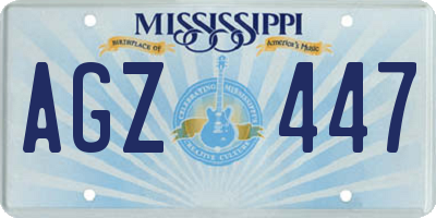 MS license plate AGZ447