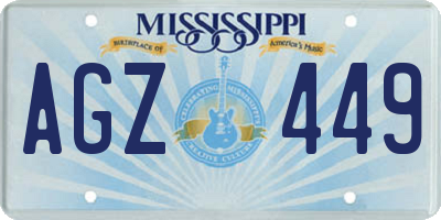 MS license plate AGZ449