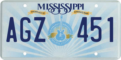MS license plate AGZ451