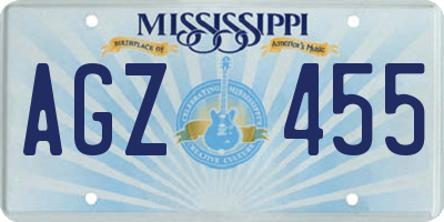 MS license plate AGZ455