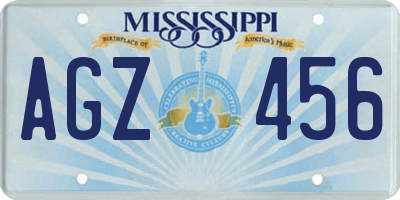 MS license plate AGZ456