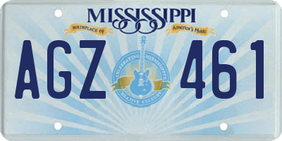 MS license plate AGZ461