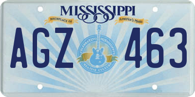 MS license plate AGZ463