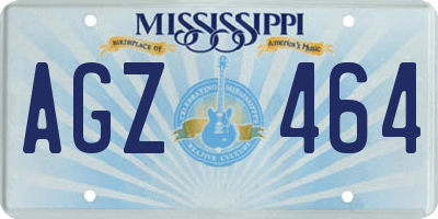MS license plate AGZ464