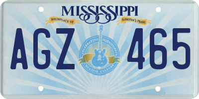 MS license plate AGZ465