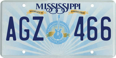 MS license plate AGZ466