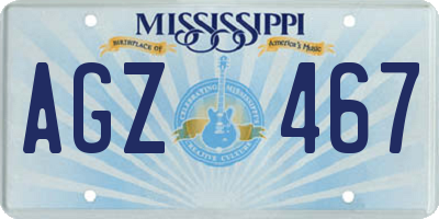 MS license plate AGZ467