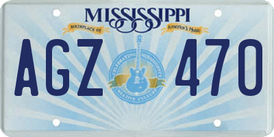 MS license plate AGZ470