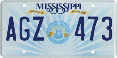 MS license plate AGZ473