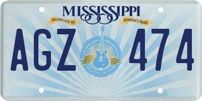 MS license plate AGZ474