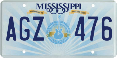 MS license plate AGZ476