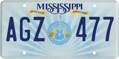 MS license plate AGZ477