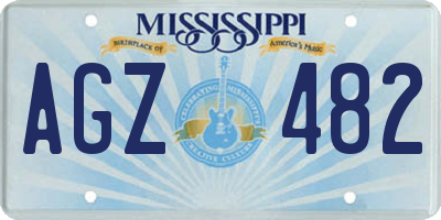 MS license plate AGZ482