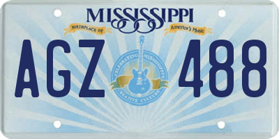 MS license plate AGZ488