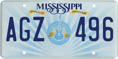 MS license plate AGZ496