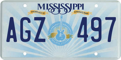 MS license plate AGZ497
