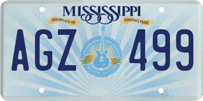 MS license plate AGZ499