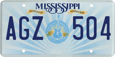 MS license plate AGZ504