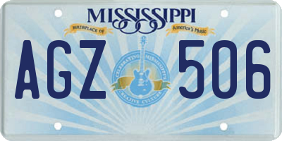 MS license plate AGZ506