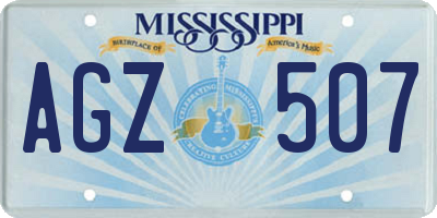 MS license plate AGZ507