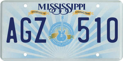 MS license plate AGZ510