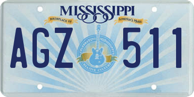 MS license plate AGZ511