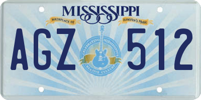MS license plate AGZ512