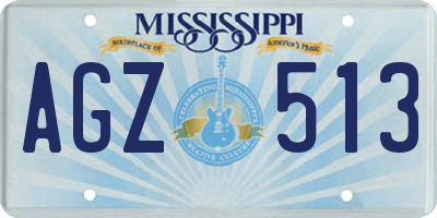 MS license plate AGZ513