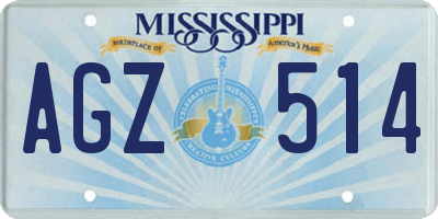 MS license plate AGZ514