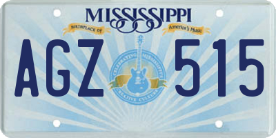 MS license plate AGZ515