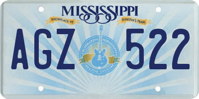 MS license plate AGZ522