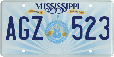 MS license plate AGZ523