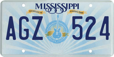 MS license plate AGZ524