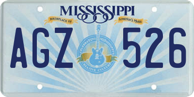 MS license plate AGZ526