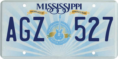 MS license plate AGZ527